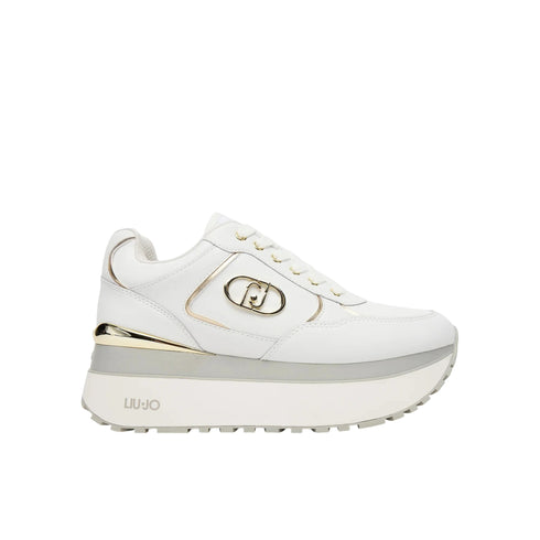 Sneakers Donna con tomaia in pelle ed inserto laminato